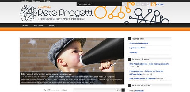 Se hai trovato utile questo articolo, condividilo sui tuoi profili social!Oggi, 23 novembre 2011, è stato ufficialmente lanciato il sito web dell’associazione di promozione sociale Rete Progetti. Il sito è stato interamente prodotto dal sottoscritto, […]